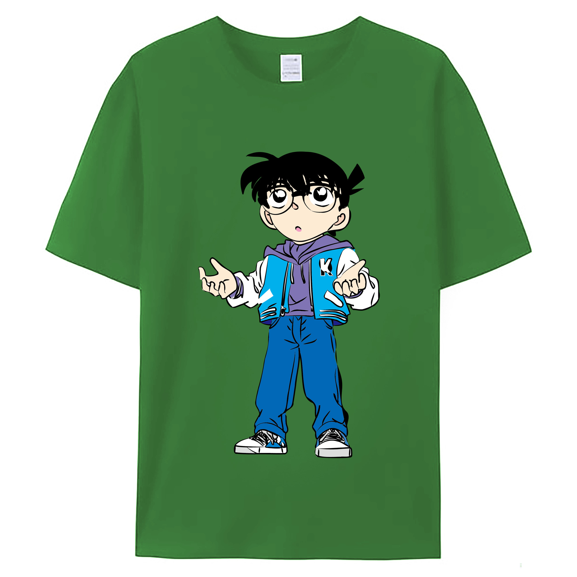 （画像用） 名探偵コナン 江戸川 コナン Detective Conan Conan Edogawa レディースカジュアルプリントTシャツ（綿100％）